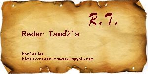 Reder Tamás névjegykártya